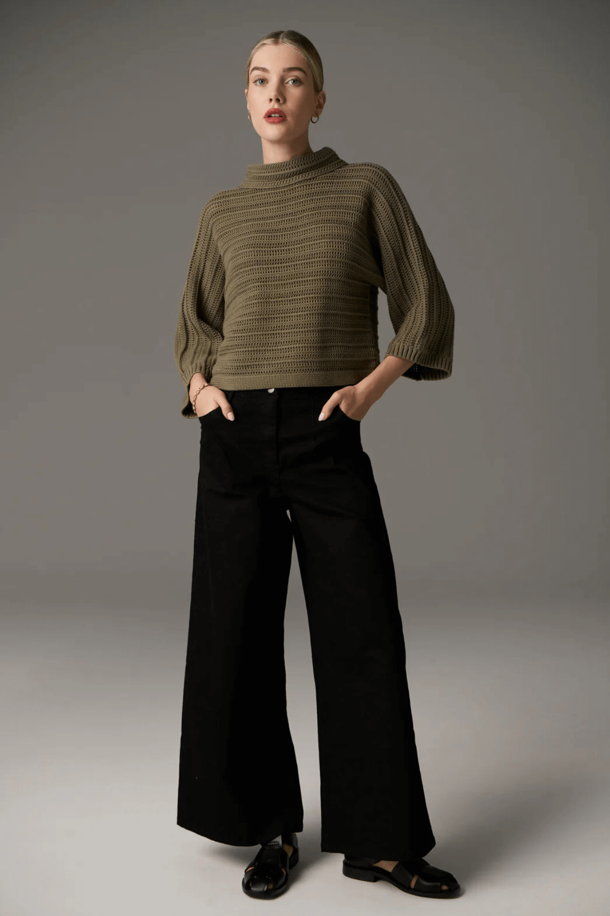 LAUREN WIDE LEG JEAN BLACK