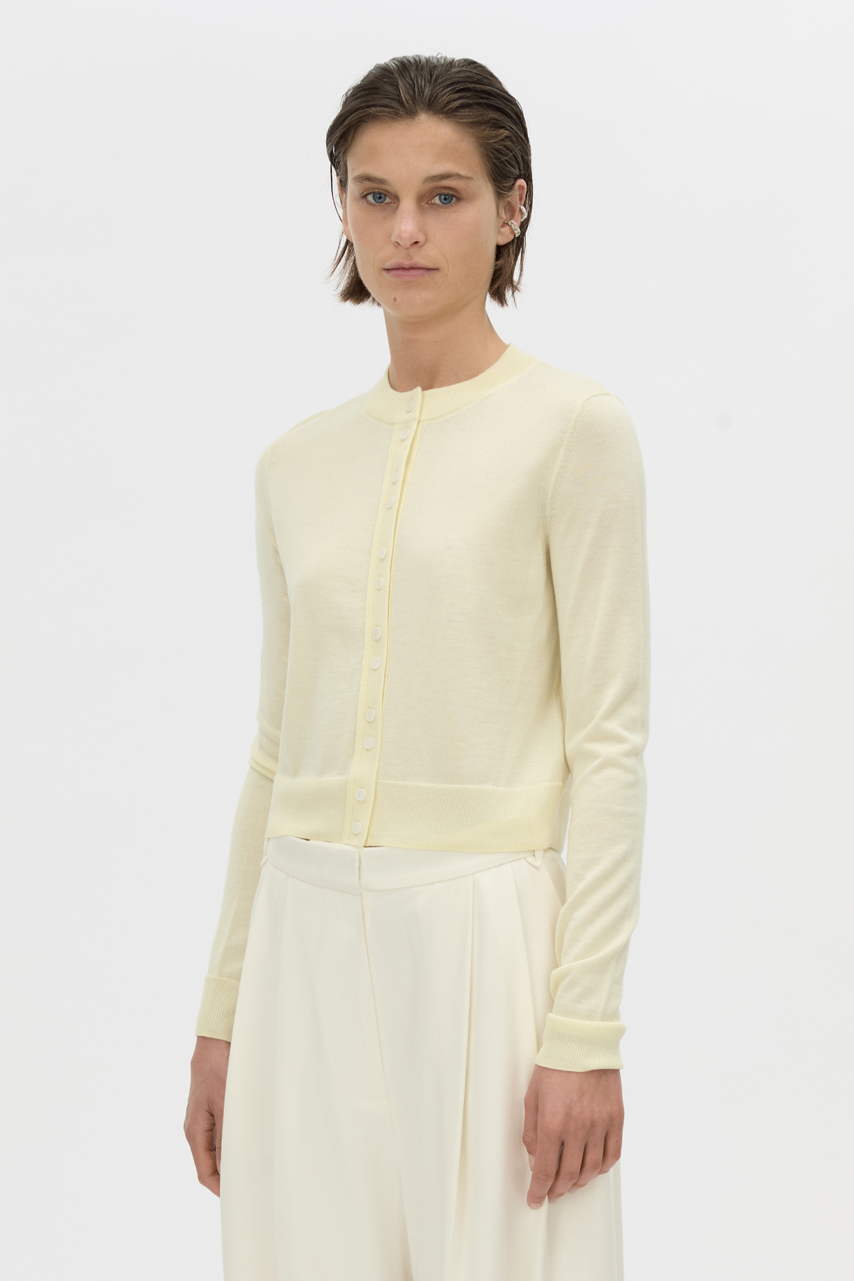 LEONA KNIT CARDIGAN SOFT LEMON