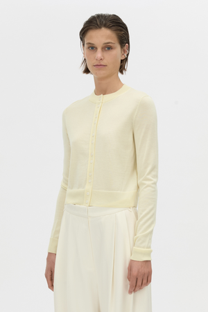 LEONA KNIT CARDIGAN SOFT LEMON