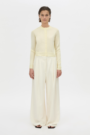 LEONA KNIT CARDIGAN SOFT LEMON