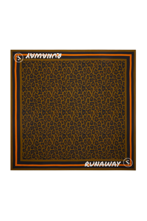 LEOPARD CLASSIC SILK SCARF TAN