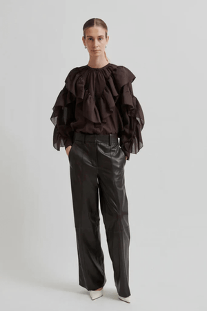 LETHO STRAIGHT LEG PANT CHOCOLATE PLUM