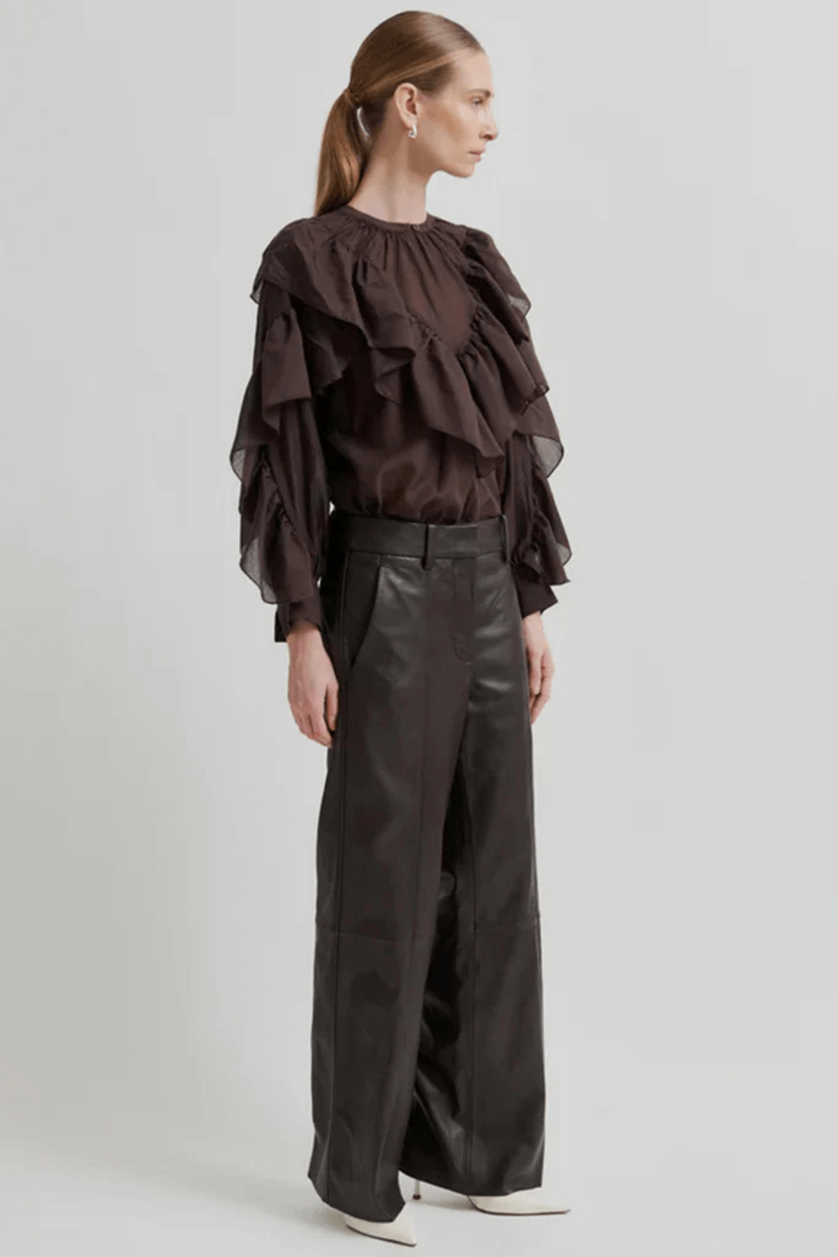 LETHO STRAIGHT LEG PANT CHOCOLATE PLUM