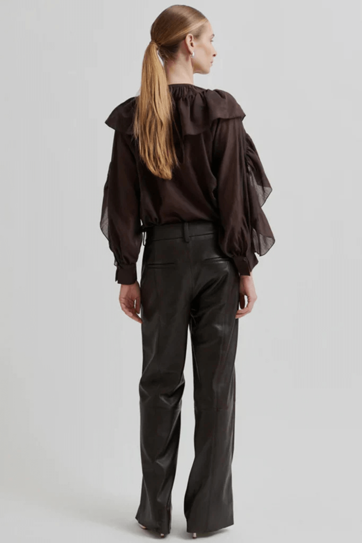 LETHO STRAIGHT LEG PANT CHOCOLATE PLUM
