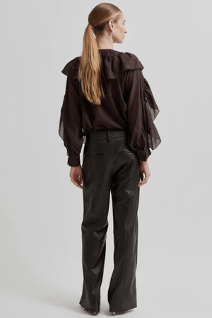 LETHO STRAIGHT LEG PANT CHOCOLATE PLUM