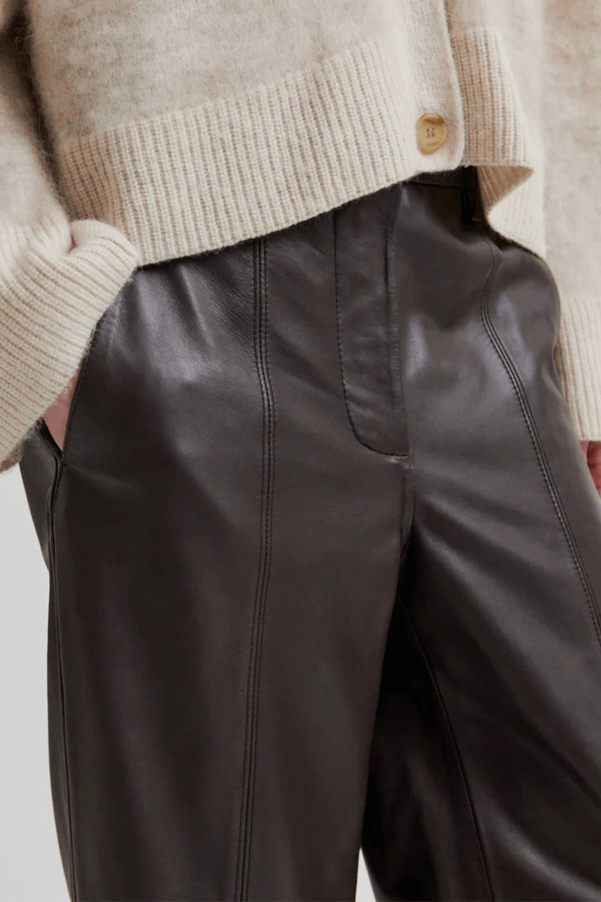 LETHO STRAIGHT LEG PANT CHOCOLATE PLUM