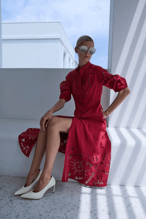 LETITIA SHIRT DRESS GARNET