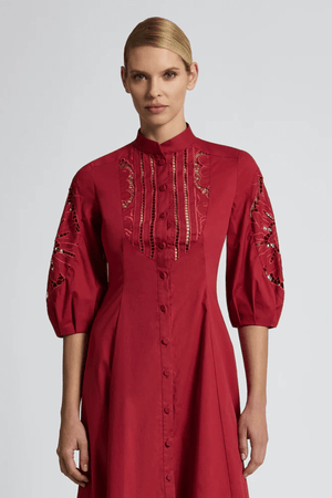 LETITIA SHIRT DRESS GARNET