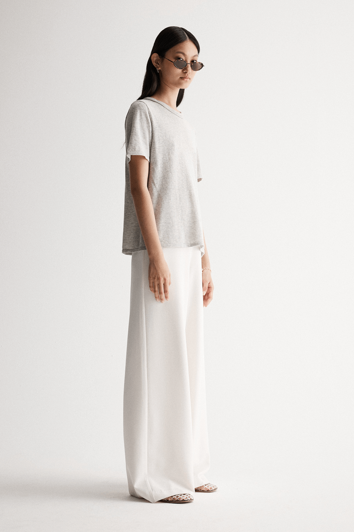 LEWIE KNIT TOP GREY MARLE