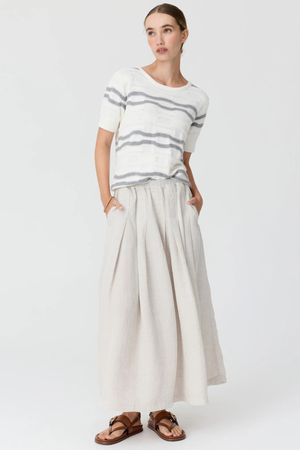 LIANA TEE TEXTURED STRIPE WHITE/SILVER