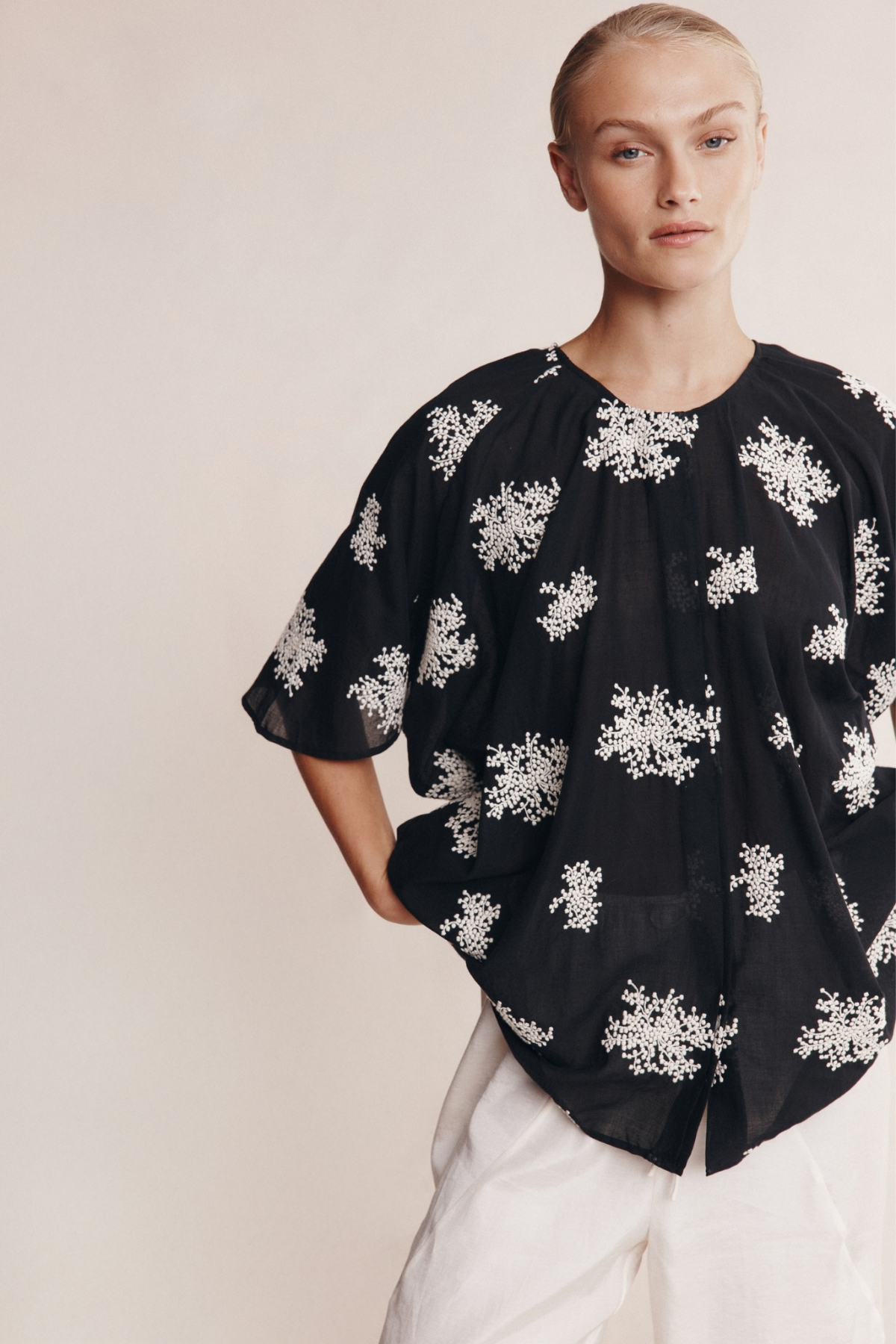 LIBERTY SHORT SLEEVE SHIRT RICE FLOWER