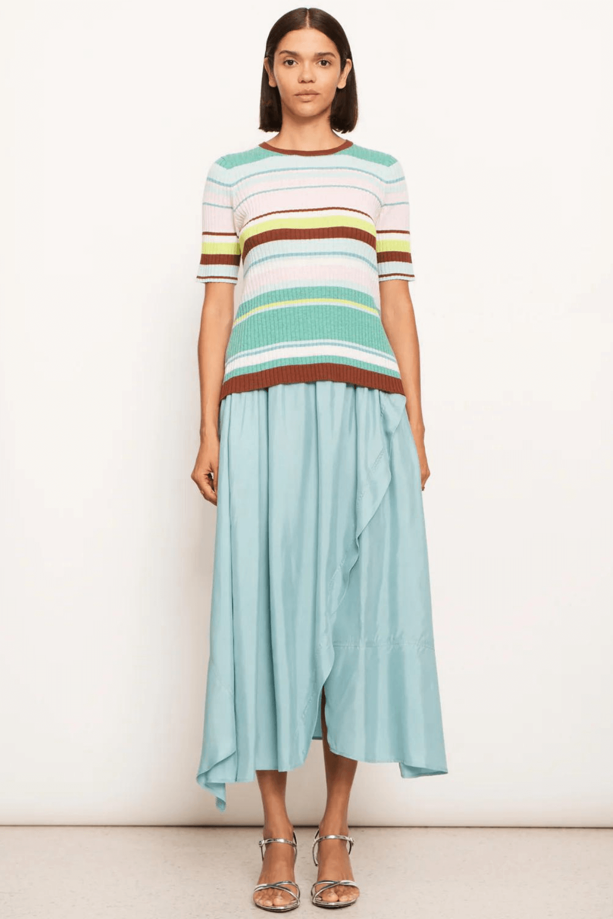 LIDO MULTI KNIT TEE CHOCOLATE MULTI