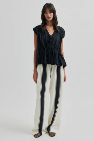 LIE BLOCK STRIPE PANT WHITE