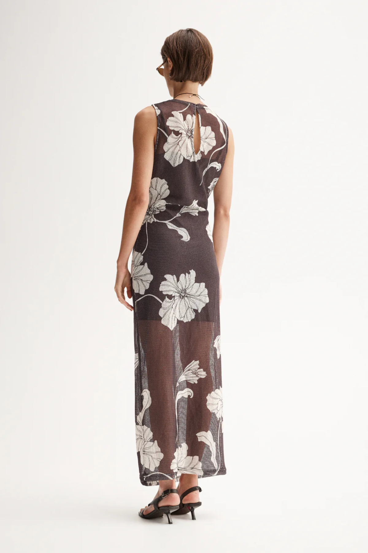 LILIAN MAXI DRESS CHOCOLATE FLORAL PRINT