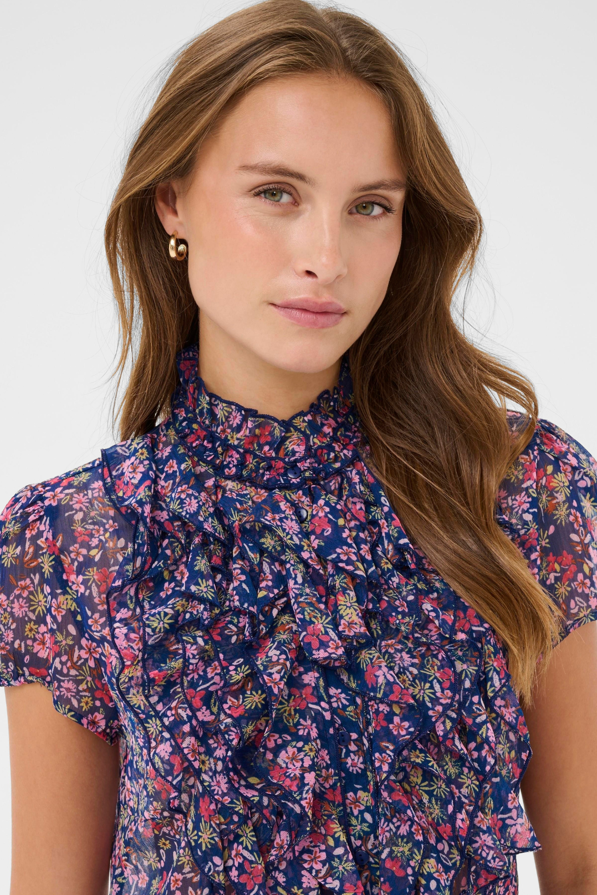 LILJA SHIRT NAVY PEONY BLOOM