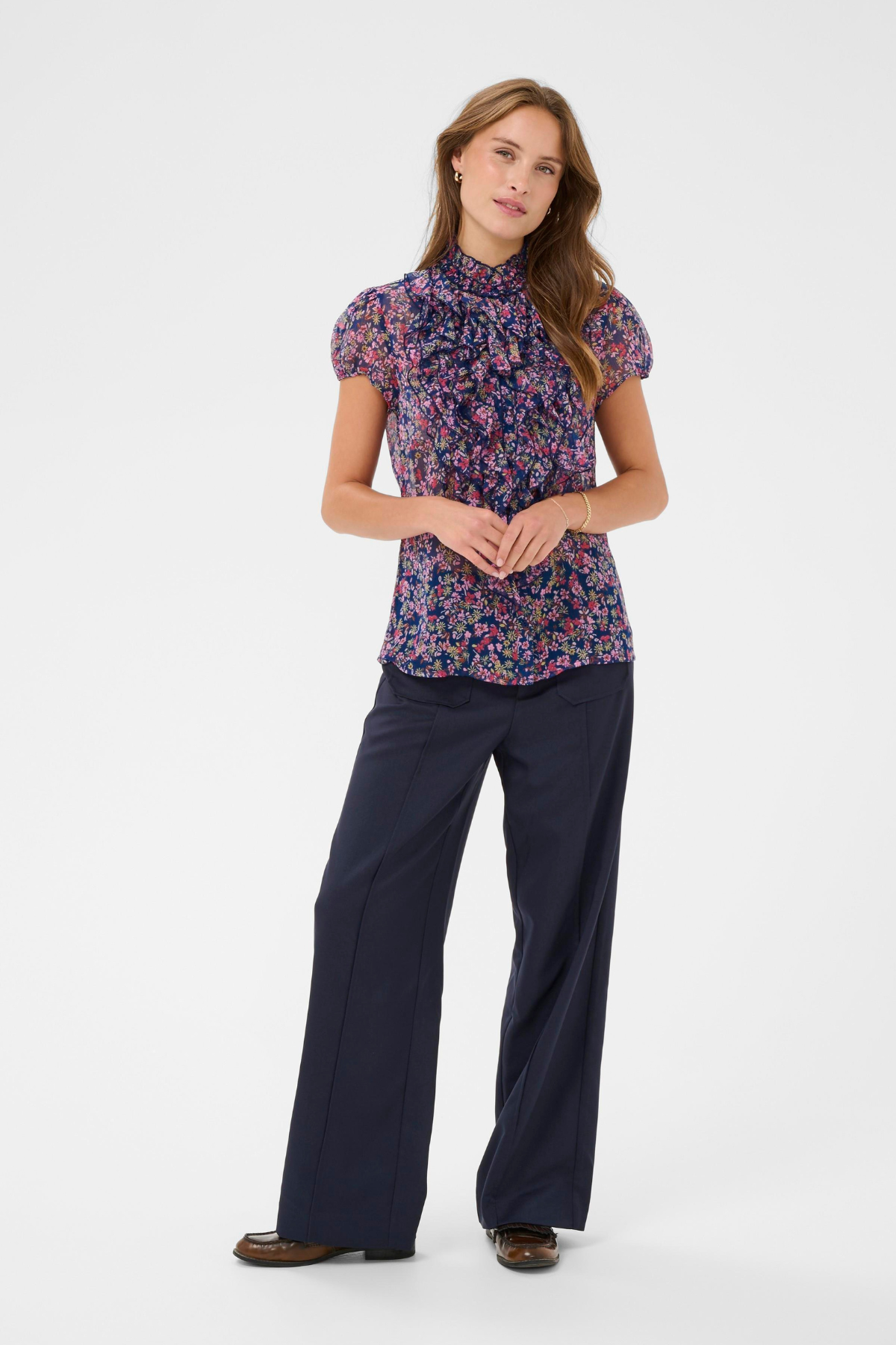 LILJA SHIRT NAVY PEONY BLOOM