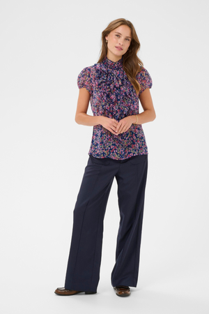LILJA SHIRT NAVY PEONY BLOOM
