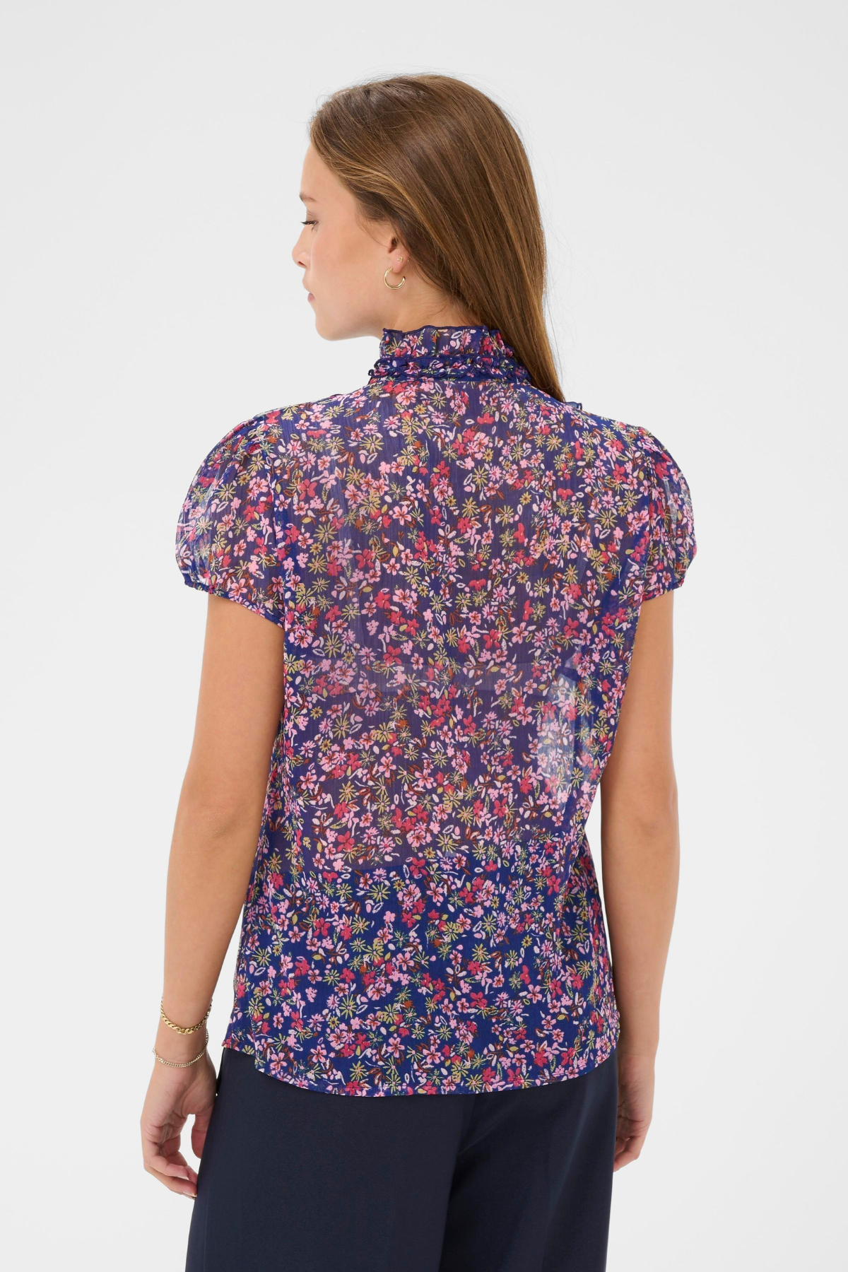 LILJA SHIRT NAVY PEONY BLOOM