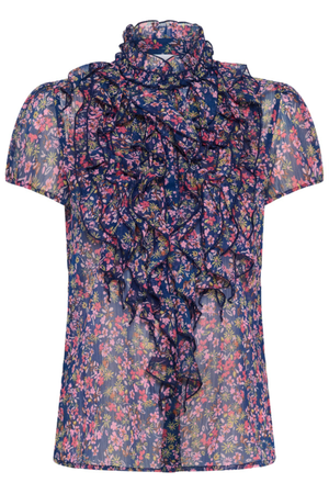 LILJA SHIRT NAVY PEONY BLOOM