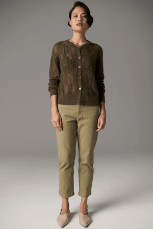 LIVIA CARDIGAN POINTELLE KHAKI