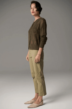 LIVIA CARDIGAN POINTELLE KHAKI