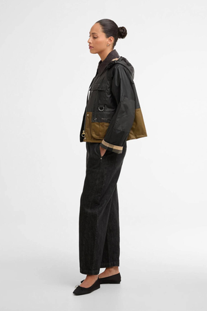 LIZA WAX JACKET BLACK/GREY/SAND