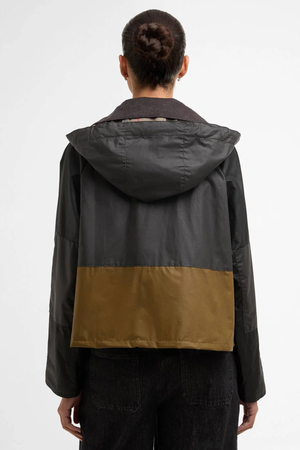 LIZA WAX JACKET BLACK/GREY/SAND