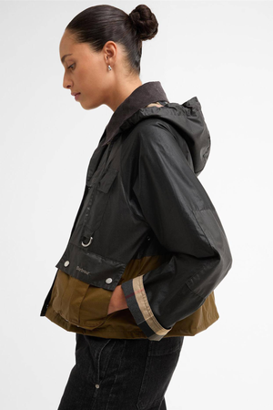LIZA WAX JACKET BLACK/GREY/SAND