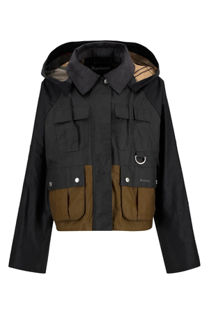 LIZA WAX JACKET BLACK/GREY/SAND