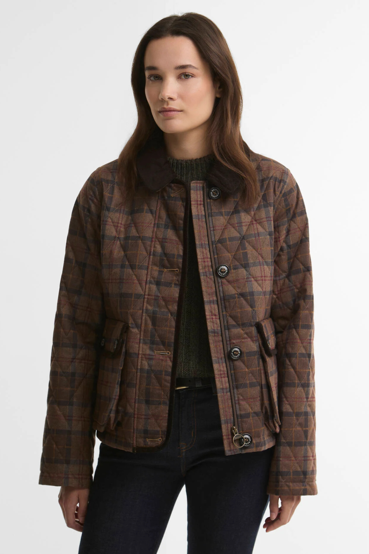 LOUDEN QUILTED JACKET MUTED TARTAN