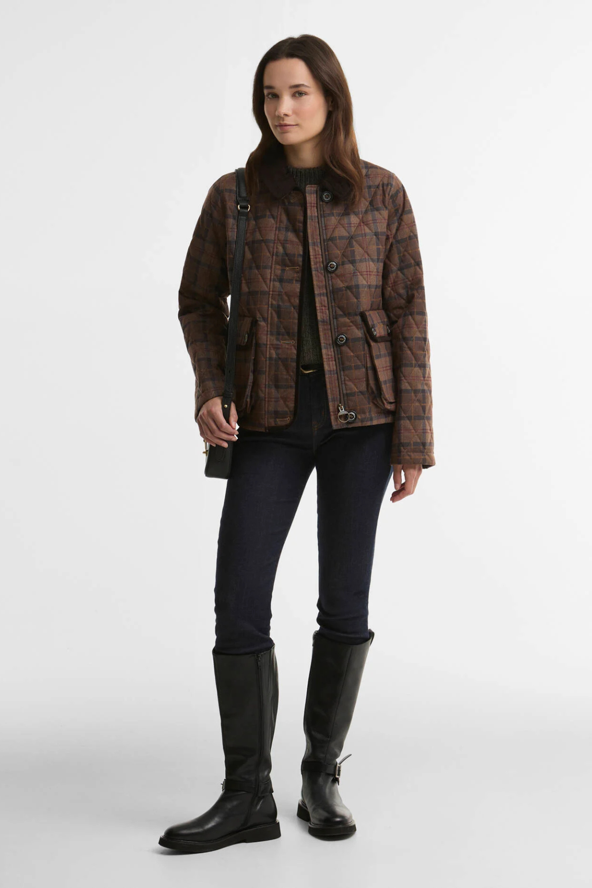 LOUDEN QUILTED JACKET MUTED TARTAN