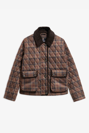 LOUDEN QUILTED JACKET MUTED TARTAN