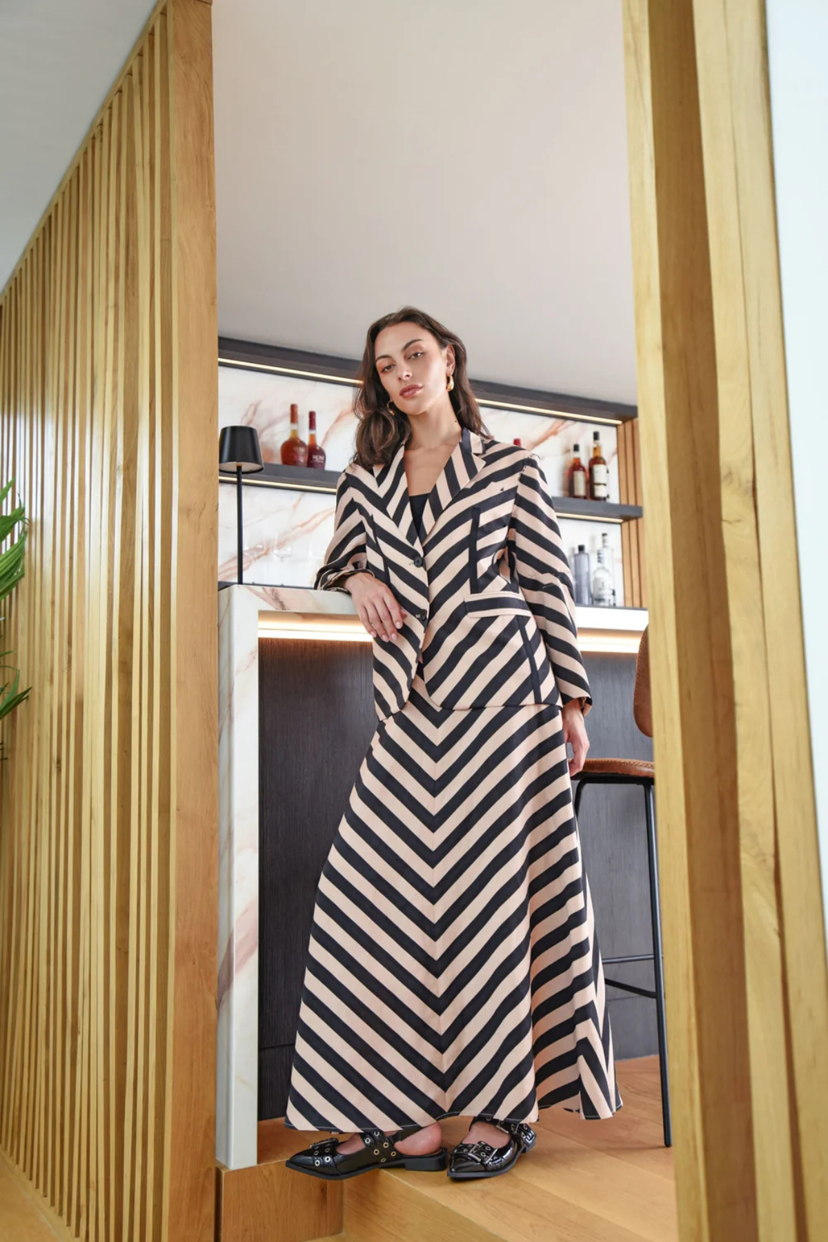 LOVE AT FIRST TUX JACKET CHEVRON STRIPE