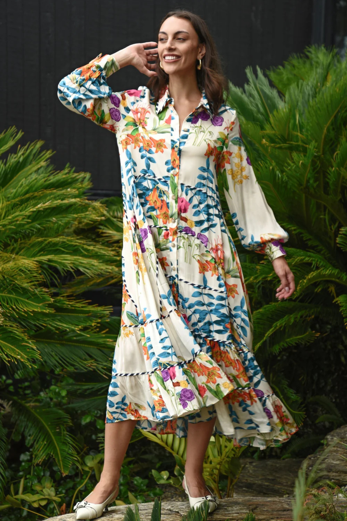 LOVE TO THE MAXI-MUM DRESS CREAM FLORAL