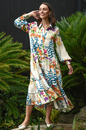 LOVE TO THE MAXI-MUM DRESS CREAM FLORAL