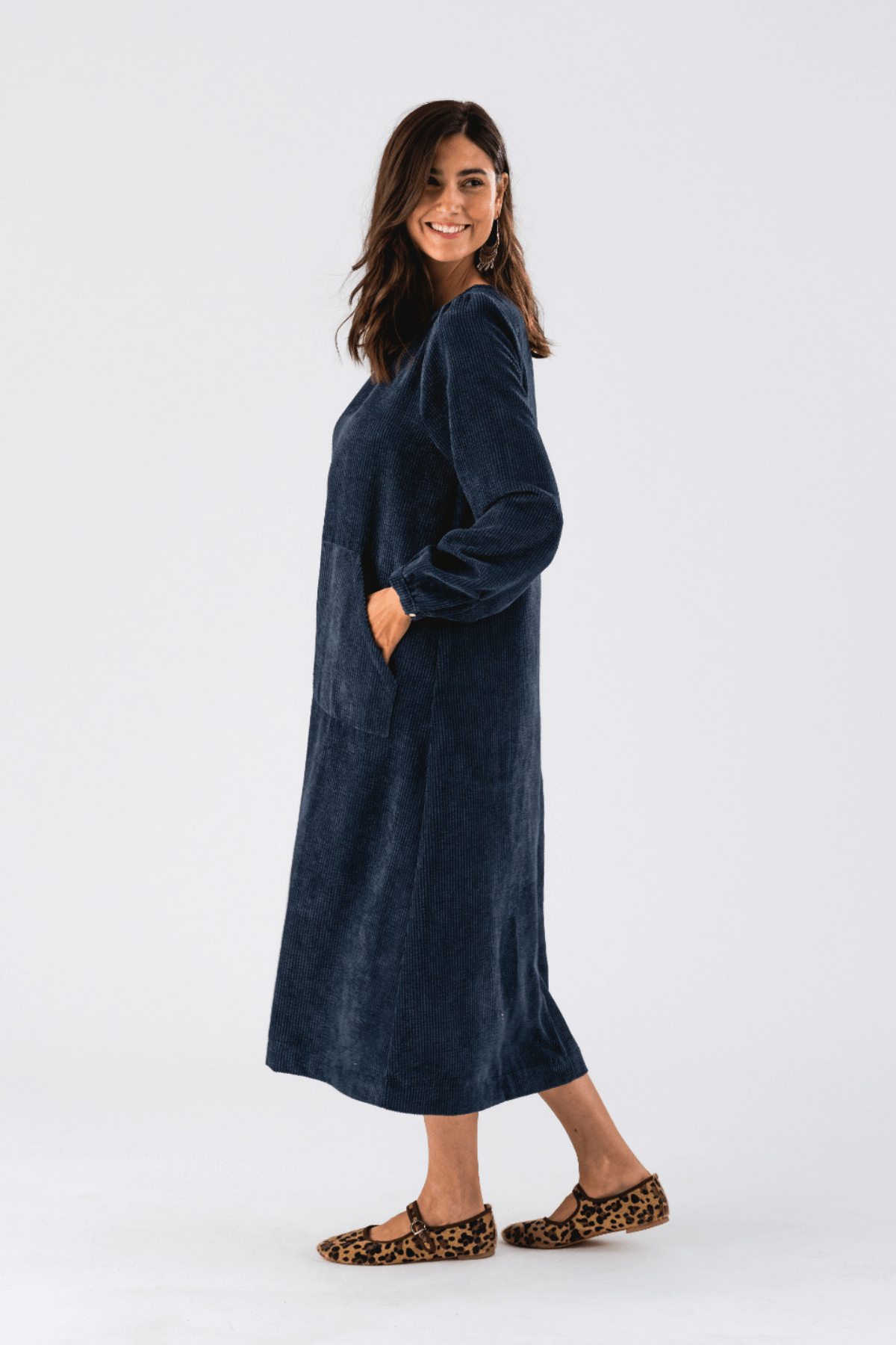 LUCAS MIDI DRESS DARK BLUE