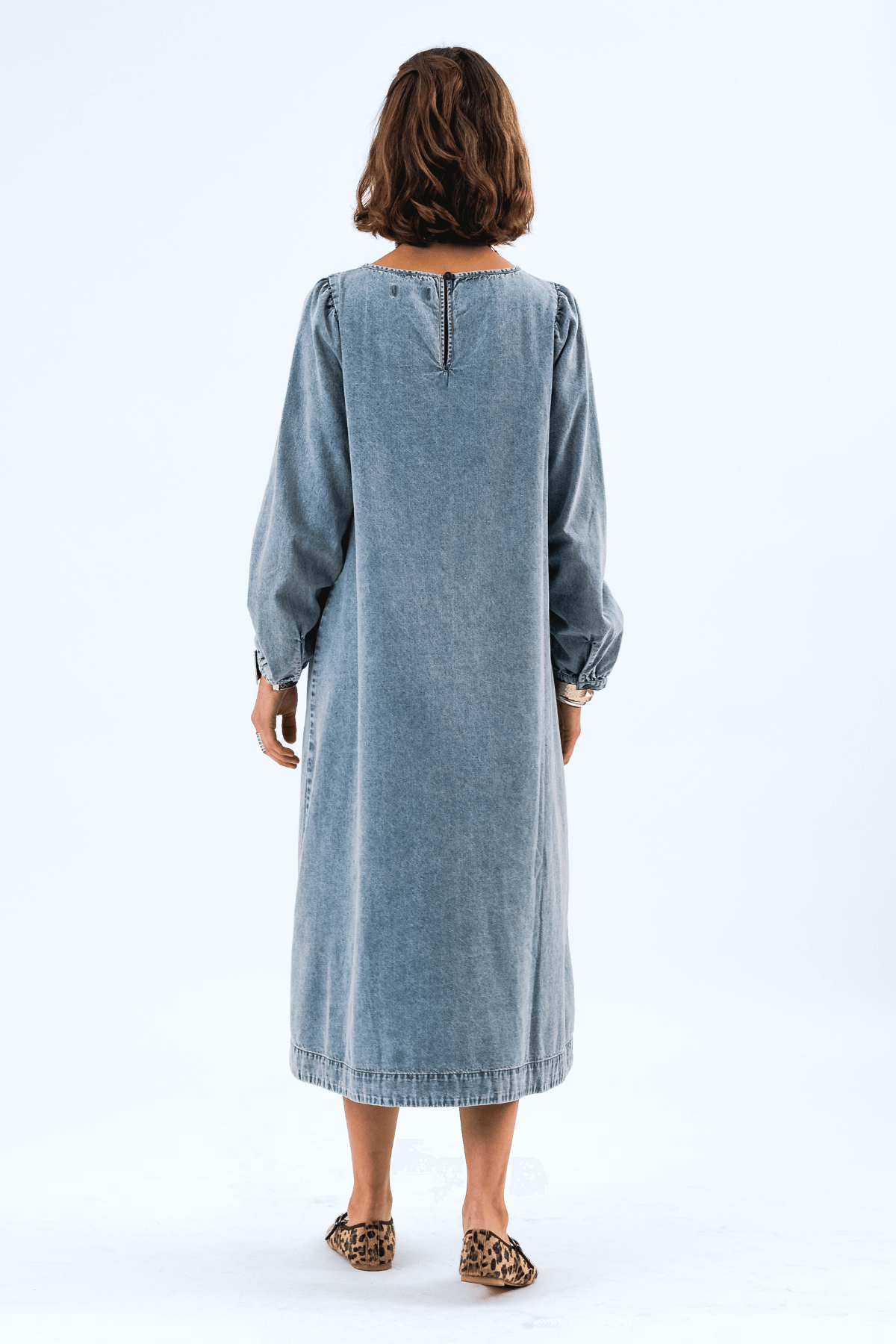LUCAS MIDI DRESS WASHED DENIM