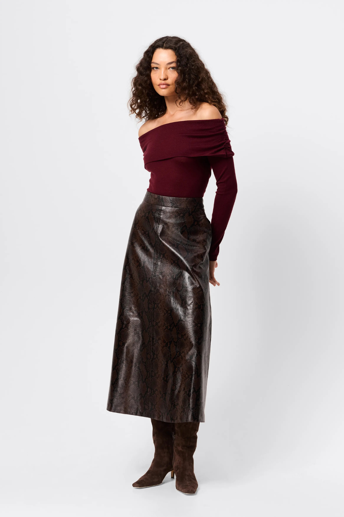 LUCENT MIDI SKIRT SNAKE PRINT
