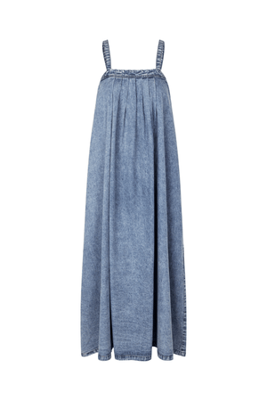 LUNGO MAXI DRESS WASHED DENIM