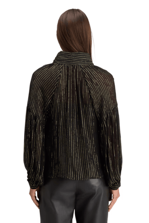 LUREX TOP BOW NECK EVENING BLACK