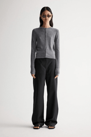 MADELEINE KNIT CARDIGAN CHARCOAL MARLE