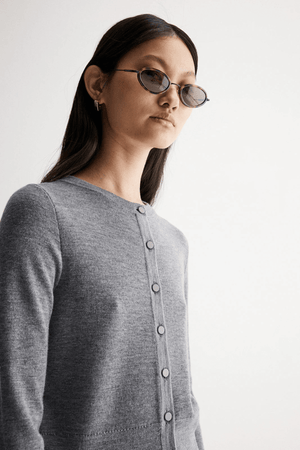 MADELEINE KNIT CARDIGAN CHARCOAL MARLE