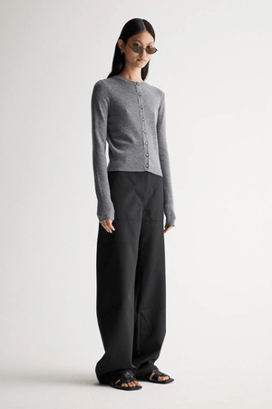 MADELEINE KNIT CARDIGAN CHARCOAL MARLE