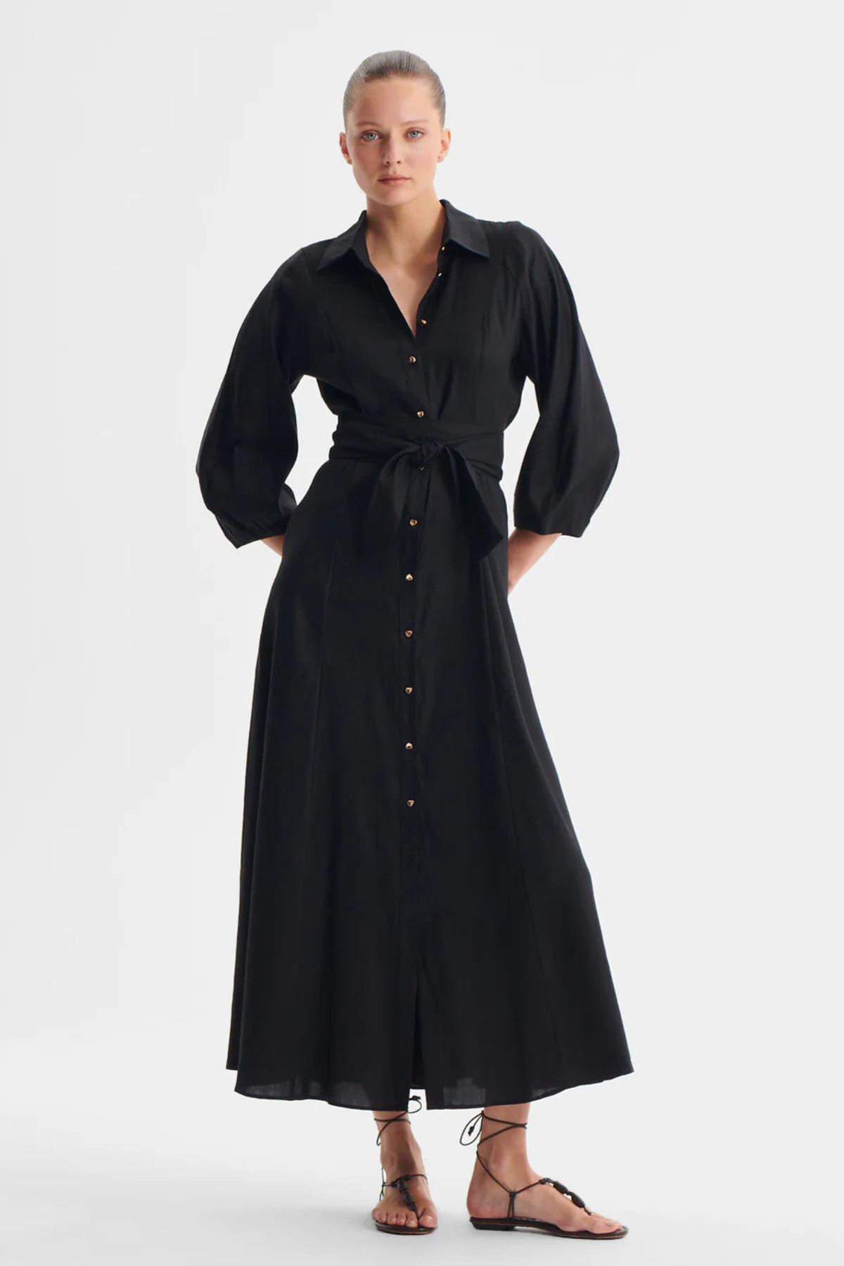 MADELYN SHIRT DRESS BLACK