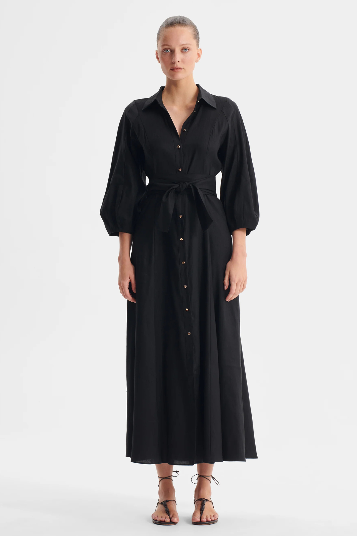 MADELYN SHIRT DRESS BLACK