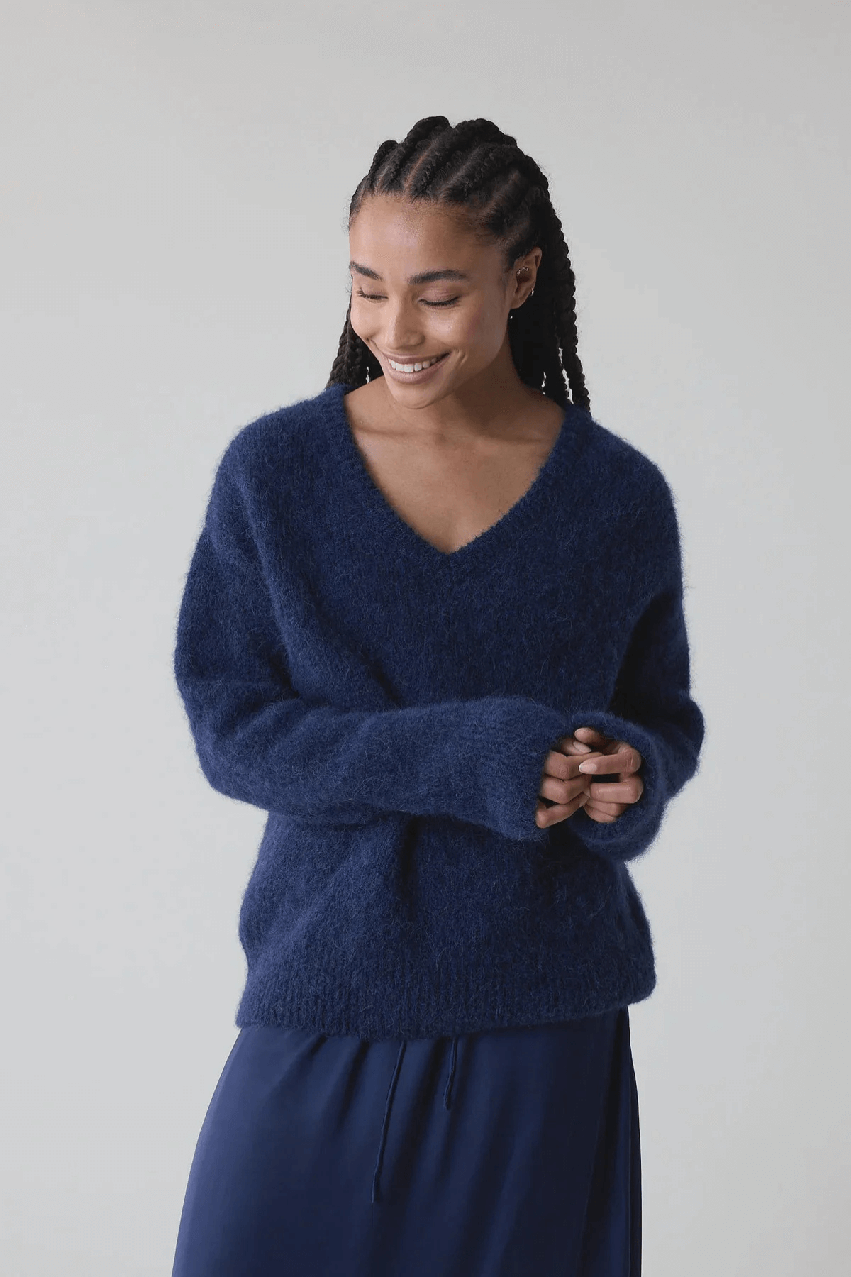 MALILI VEE NECK JERSEY NAVY