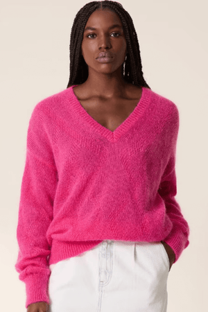 MALILI VEE NECK JERSEY PINK