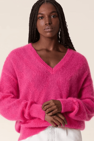 MALILI VEE NECK JERSEY PINK