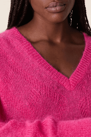 MALILI VEE NECK JERSEY PINK