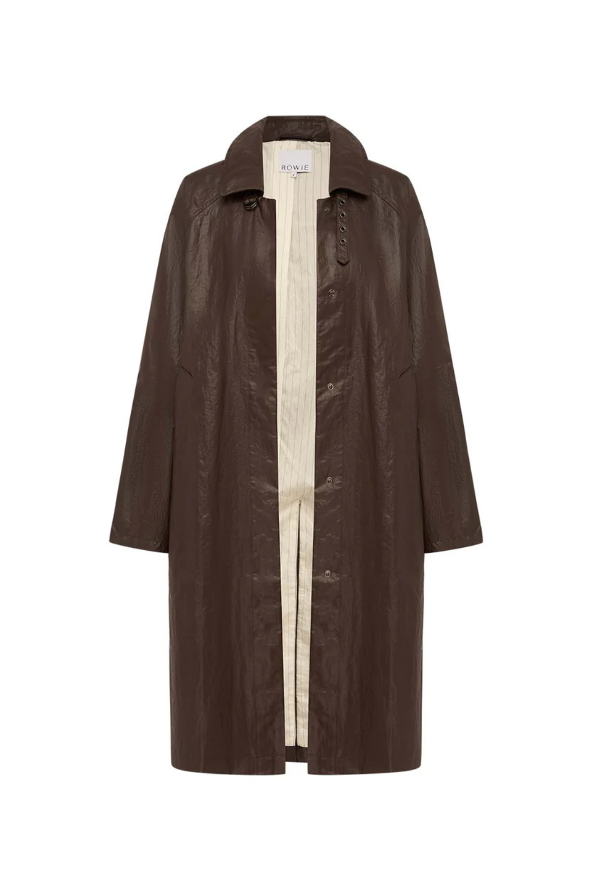 MARLOW COATED TRENCH COAT UMBER